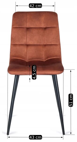 Zestaw Stół Okrągły LAUREN 80 cm Orzech/Czarny i 4 Krzesła PERU Rude