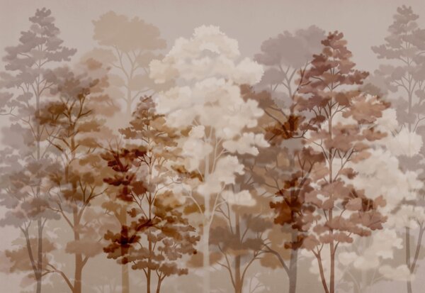 Fototapeta Grupa drzew o brązowych i białych liściach, Fototapety Natura, Popularne Fototapety, t00860v2 - Tapeko.pl