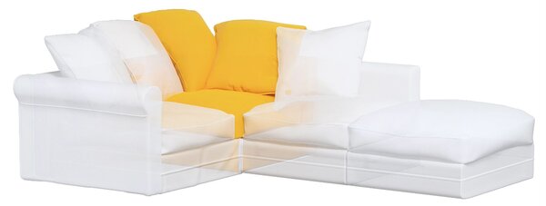 Pokrowiec na sekcję narożną Grönlid kolor żółty tkanina welwetowa
