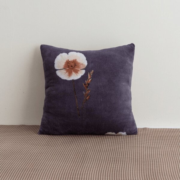 Dwustronna poszewka na poduszkę DUO SENSE ARVENA 45x45 cm mikroplusz/flanela, ciemnoszara