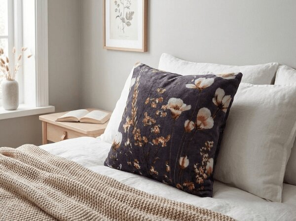 Dwustronna poszewka na poduszkę DUO SENSE ARVENA 45x45 cm mikroplusz/flanela, ciemnoszara