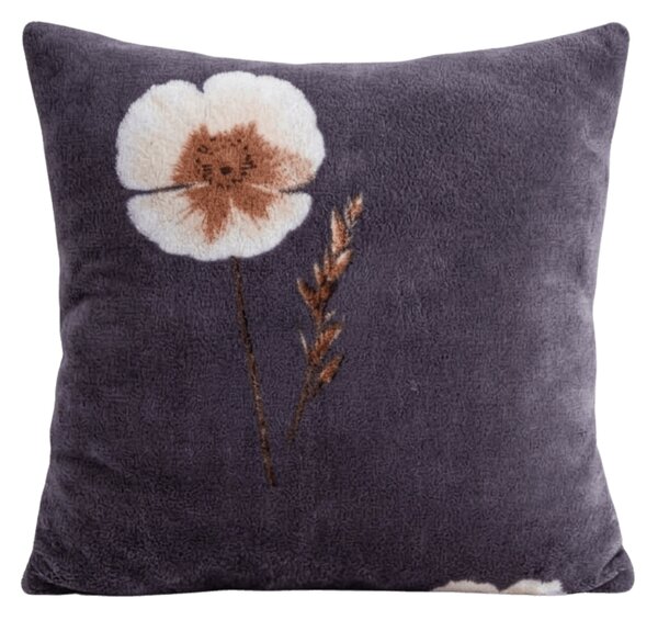 Dwustronna poszewka na poduszkę DUO SENSE ARVENA 45x45 cm mikroplusz/flanela, ciemnoszara