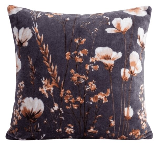 Dwustronna poszewka na poduszkę DUO SENSE ARVENA 45x45 cm mikroplusz/flanela, ciemnoszara