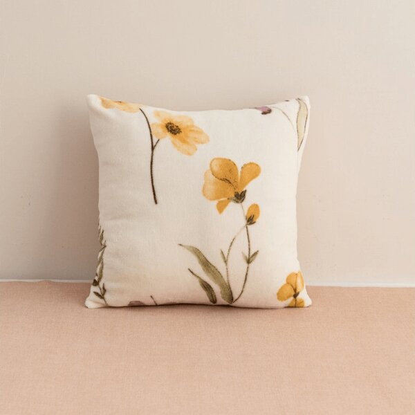 Dwustronna poszewka na poduszkę DUO SENSE WILDELLA 45x45 cm mikroplusz/flanela, kremowy