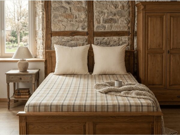 Prześcieradło z mikropluszu PLAID 90x200 cm kremowe
