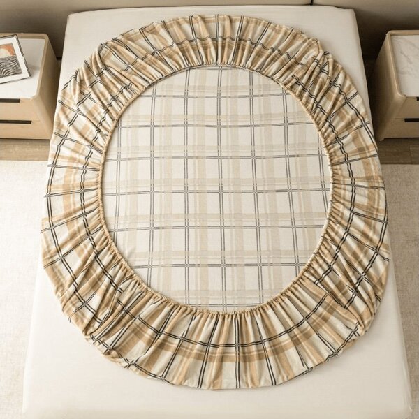 Prześcieradło z mikropluszu PLAID 90x200 cm kremowe