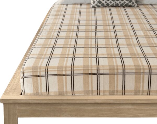 Prześcieradło z mikropluszu PLAID 90x200 cm kremowe