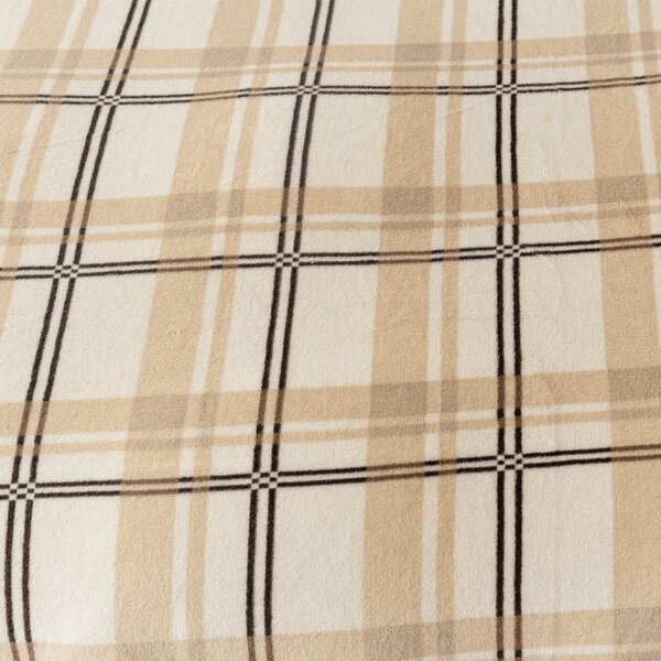Prześcieradło z mikropluszu PLAID 160x200 cm kremowe