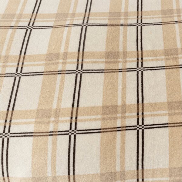 Prześcieradło z mikropluszu PLAID 90x200 cm kremowe