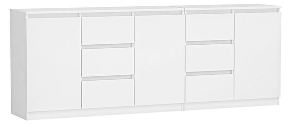 Duża biała komoda na ubrania 200 cm | Umeblowana.com