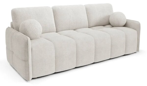Sofa PURE Rozkładana Dwuosobowa Kremowa Boucle Nowoczesna