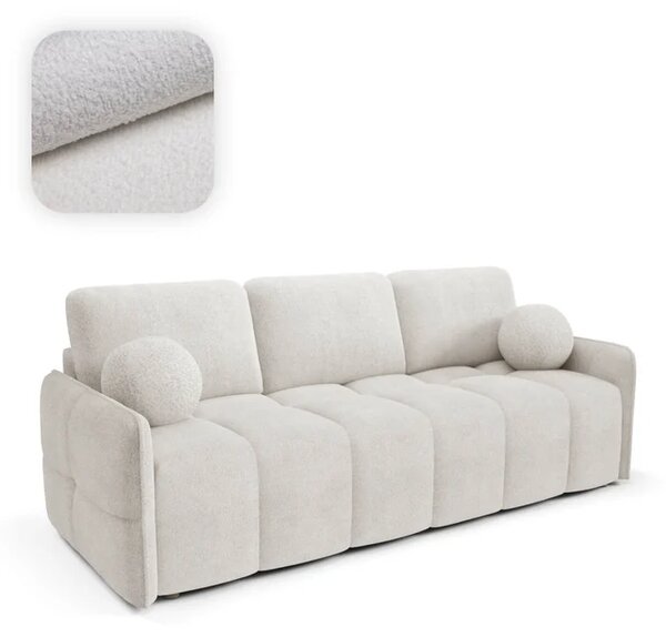 Sofa PURE Rozkładana Dwuosobowa Kremowa Boucle Nowoczesna