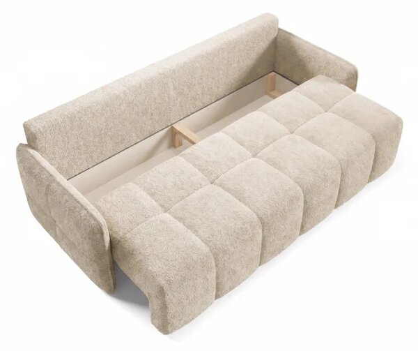 Sofa PURE Rozkładana Dwuosobowa Beżowa Boucle Nowoczesna