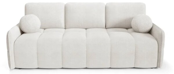 Sofa PURE Rozkładana Dwuosobowa Kremowa Boucle Nowoczesna