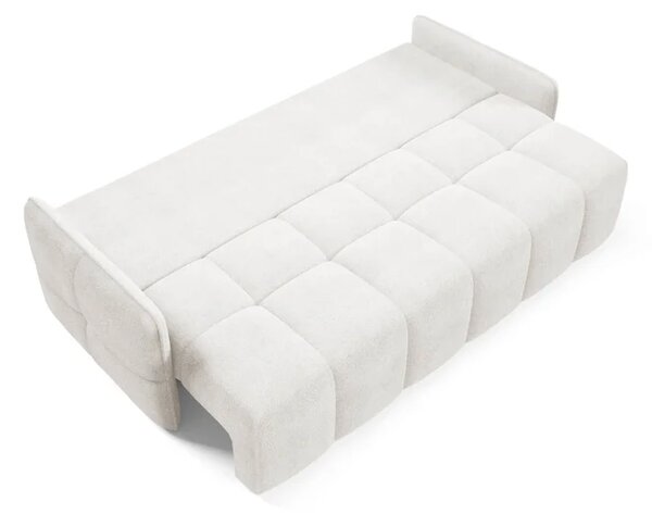 Sofa PURE Rozkładana Dwuosobowa Kremowa Boucle Nowoczesna