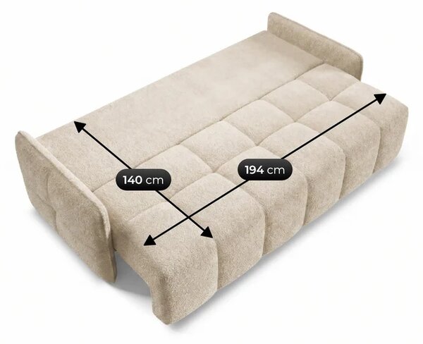Sofa PURE Rozkładana Dwuosobowa Beżowa Boucle Nowoczesna
