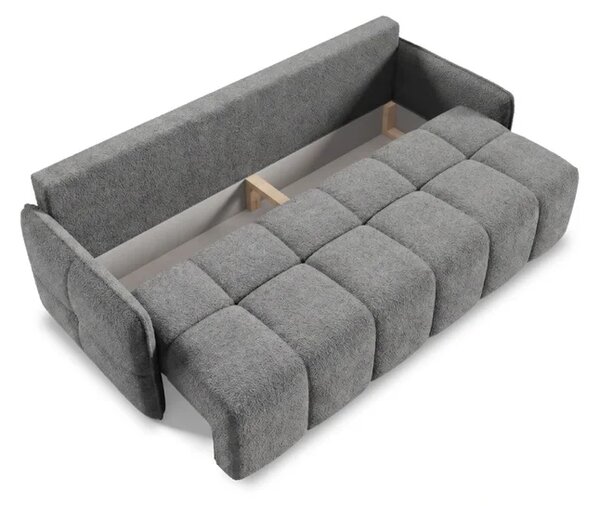 Sofa PURE Rozkładana Dwuosobowa Ciemnoszara Boucle Nowoczesna