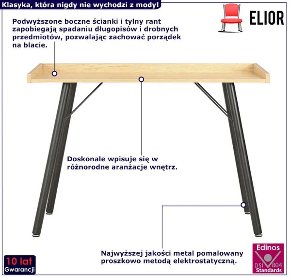 Minimalistyczne biurko czarny + dębowy D1-D46
