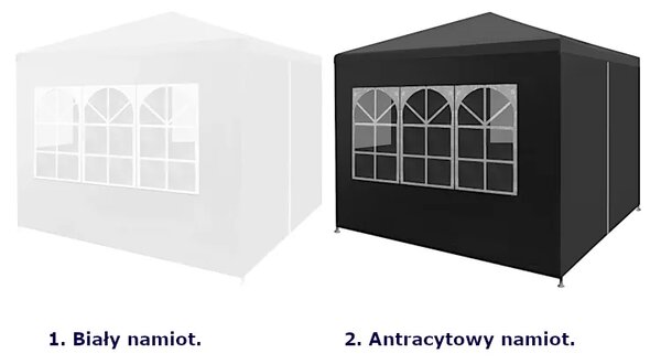 Biały namiot ogrodowy z oknami D1-K88