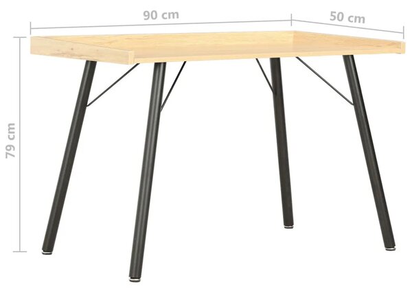 Minimalistyczne biurko czarny + dębowy D1-D46