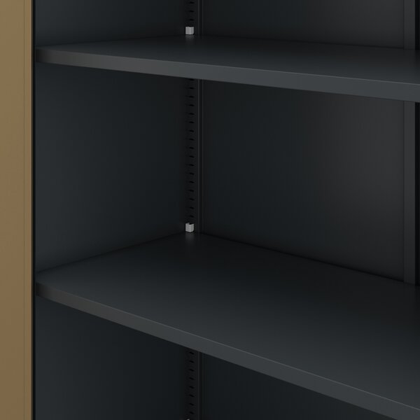 Szafa metalowa z witryną antracytowa / orzech: Eco Design AMELIA, 900 x 1850 x 400 mm