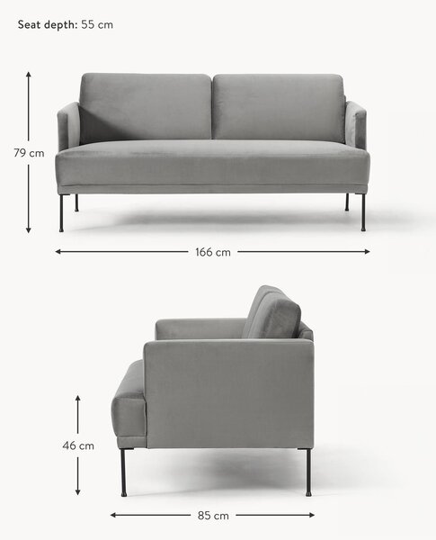 Sofa z aksamitu Fluente (2-osobowa)