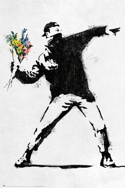 Plakat, Obraz Banksy - The Flower Thrower, (61 x 91.5 cm)