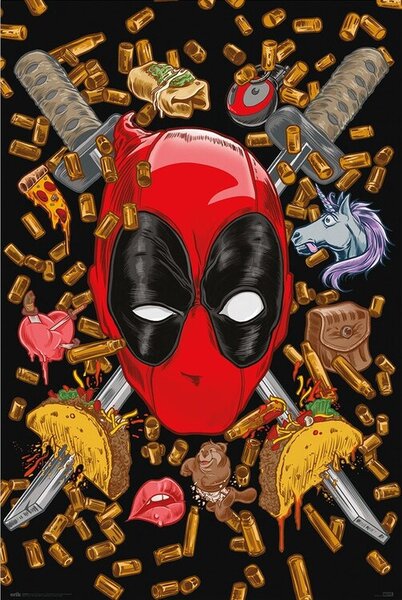 Plakat, Obraz Deadpool - Bullets and Chimichangas, (61 x 91.5 cm)