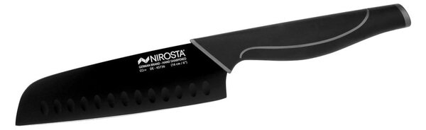 Czarny nierdzewny nóż santoku Nirosta Wave