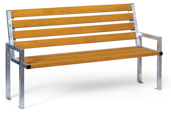 Ławka zewnętrzna CITY z oparciem 1+1 GRATIS, ocynkowana, 1660 mm, limba