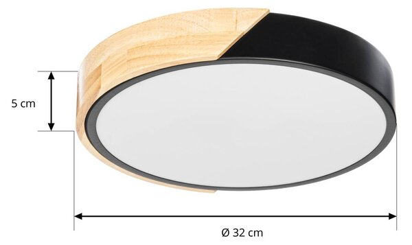 Lampa sufitowa Lynorri PRIOS, czarny, salon / jadalnia, tworzywo sztuczne, nowoczesny