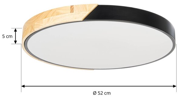 Lampa sufitowa Lynorri PRIOS, czarny, salon / jadalnia, tworzywo sztuczne, nowoczesny