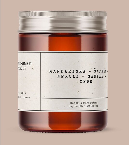 Zapachowa sojowa świeca czas palenia 40 h #47 Tangerine, Neroli and Saffron – Perfumed Prague