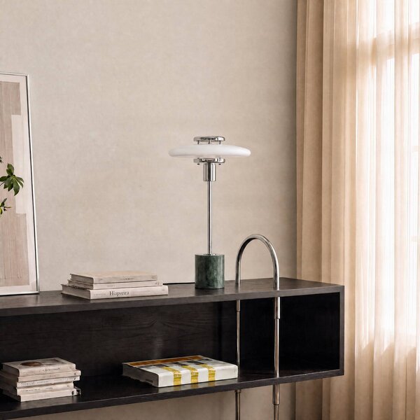 Lampa stołowa Branford Lindby, zielony, salon / jadalnia, szkło, vintage