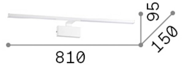 IDEAL LUX Kinkiet LED Alma, mosiądz, szerokość 81 cm Alma, mosiężny / złoty, salon / jadalnia, metal, nowoczesny