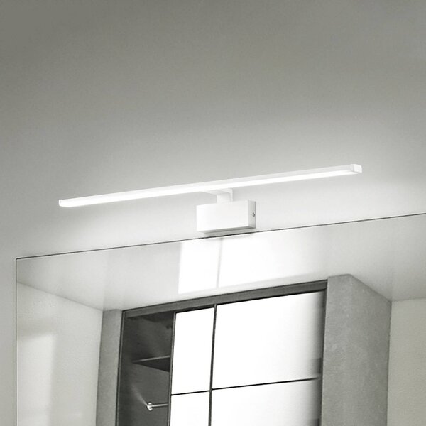 IDEAL LUX Kinkiet LED Alma, biały metal, szerokość 51 cm Alma, biały / opal, salon / jadalnia, metal, nowoczesny