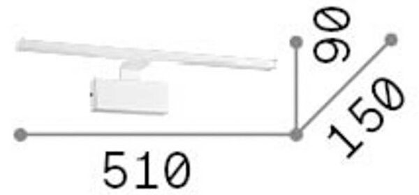 IDEAL LUX Kinkiet LED Alma, mosiądz, szerokość 51 cm Alma, mosiężny / złoty, salon / jadalnia, metal, nowoczesny