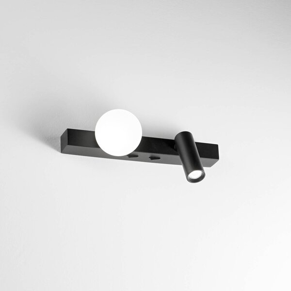 IDEAL LUX Kinkiet Binomio, czarny, salon / jadalnia, metal, nowoczesny