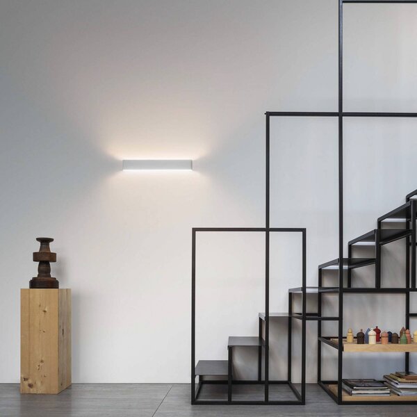 IDEAL LUX Kinkiet LED Delta, biały / opal, salon / jadalnia, aluminium, nowoczesny