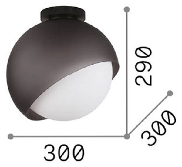 IDEAL LUX Lampa sufitowa Bloom, możliwość ściemniania, czarny, salon / jadalnia, metal, nowoczesny