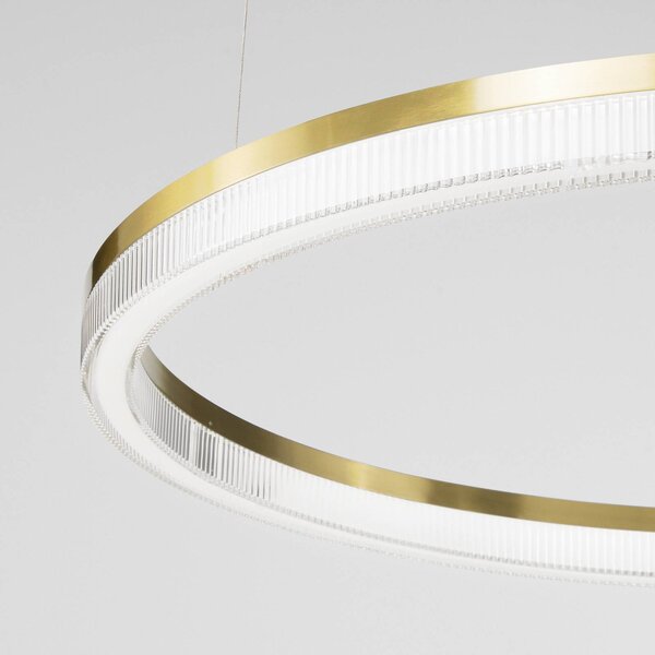 IDEAL LUX Lampa wisząca Crown, mosiężny / złoty, salon / jadalnia, metal, nowoczesny