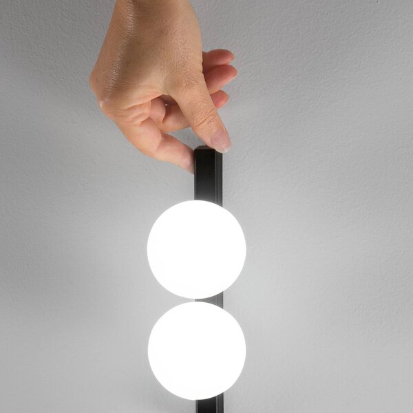 IDEAL LUX Lampa stojąca LED Binomio, czarny, salon / jadalnia, metal, nowoczesny