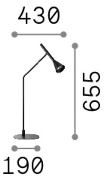 IDEAL LUX Lampa stołowa Diesis, możliwość ściemniania, czarny, salon / jadalnia, metal, nowoczesny