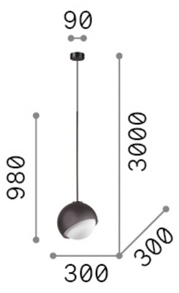 IDEAL LUX Lampa wisząca Bloom, możliwość ściemniania, czarny, salon / jadalnia, metal, nowoczesny