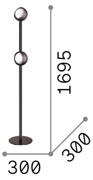 IDEAL LUX Lampa stojąca Bloom, czarny, salon / jadalnia, metal