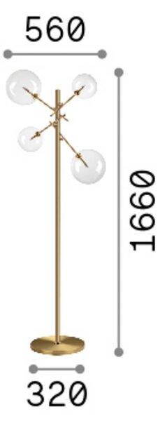 IDEAL LUX Lampa stojąca Equinoxe, chromowy / srebrny, salon / jadalnia, metal