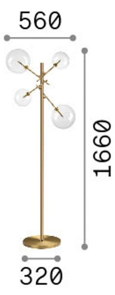 IDEAL LUX Lampa stojąca Equinoxe, chromowy / srebrny, salon / jadalnia, metal