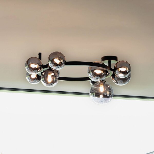 IDEAL LUX Lampa sufitowa Perlage, czarny, salon / jadalnia, metal