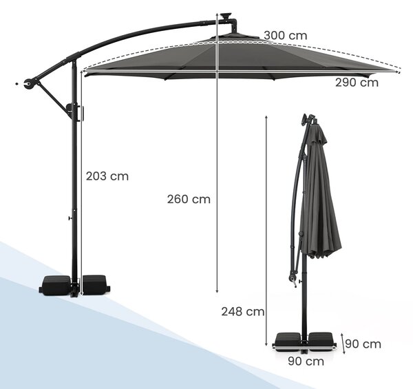 Parasol ogrodowy z LED