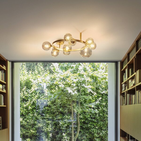 IDEAL LUX Lampa sufitowa Perlage, mosiężny / złoty, salon / jadalnia, metal